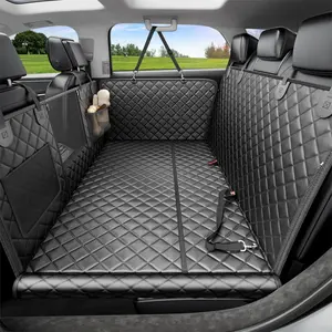 Seat Cover for  Seat, Hard Bottom  Hammock, Pet Bed Extender for 2-4 Large/Medium Dogs,  Seat Protector, Universal L Size Fits for SUV Medium , Black