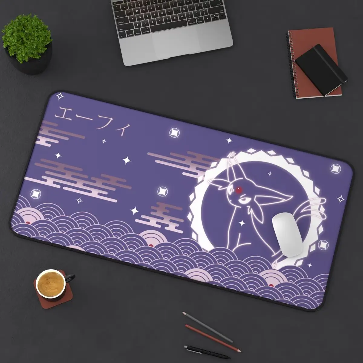[FASTSHIPPING] Umbreon Espeon Mousepad Large Desk Mat Cute kawaii Anime Desk Mat Gaming Desk Mat Gift fans, PC Accessories.