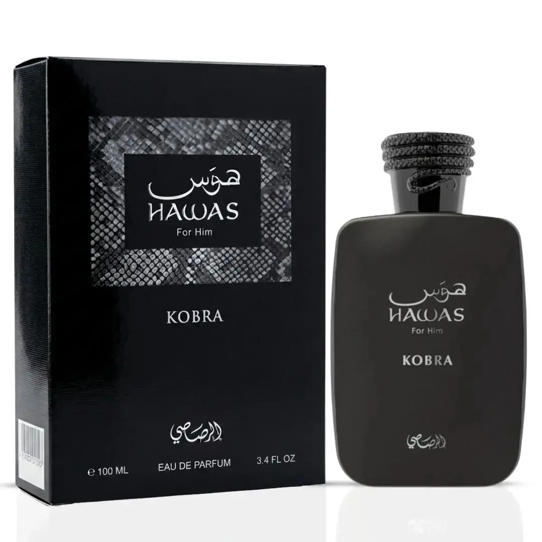 Rasasi Hawas Kobra Unisex Fragrance Eau de Parfum Spray Bottle, 100ml (3.4 oz) for Unisex Wear