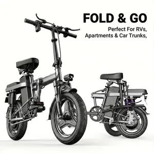 EVOKUN 14" Folding Electric Bike for Adults, 500W Motor, 25 MPH Top Speed, 48V 15Ah Battery, 30 Miles Range, Rear Drive E-Bike with Pneumatic Tires, Mechanical Disc Brakes, Compact Commuter Bicycle