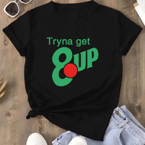 Women's Letter & Figure Print Round Neck Tee, Top, Casual Everyday Tops, Casual Streetwear Short Sleeve Fitted Crew Neck T-shirt for Daily Wear, Ladies Clothes for All Seasons, Womenswear, Fabric, Summer