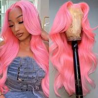 DY020 medium-parted curly hair light pink