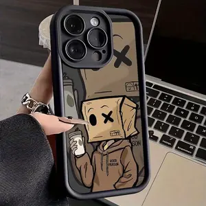 Creative Cartoon Boy Pattern Phone Case for IPhone 17 16 15 14 Pro Max 13 12 11 XS Plus Shockproof Non Slip Military-Grade Protection Silicone Cover.HMB62