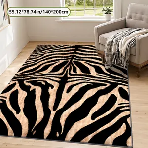 Velvet Soft Comfort Vintage Symmetrical Texture Print Rug, Leopard Print Rug, Animal Print Rug, Home Decor Carpet, Living Room Large Mat, Sofa Pad, Bedroom Bedside Blanket