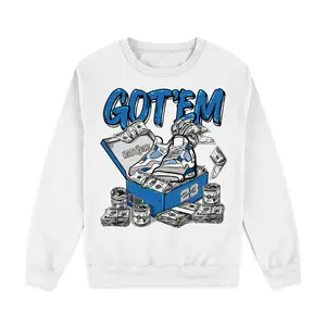 Dollar Sneaker Box Sweatshirt Match 4 Industrial Blue | Color-Match Design | Adjustable Fit (S-5XL) | Shirt To Match Sneaker