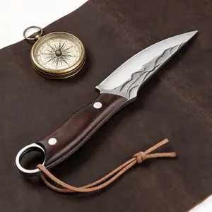 【Spring Faves】Japanese Meat Cutting Knife, Hand-Forged Boning Knife with Ergonomic Wood Handle, High Carbon Steel Japanese Chef Knife, Applicable to Camping, Outdoor, BBQ