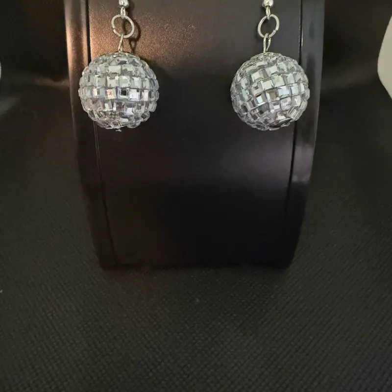 Crystal Ballroom Earrings - Elegant Disco Ball Design for Festive Outfits