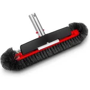 Heavy Duty Pool Brush Head for Inground & Above Ground Pools - Algae Cleaning Swimming Pool Scrubber with Round Ends for Corners Reinforced Aluminum, Pole Sold Separately