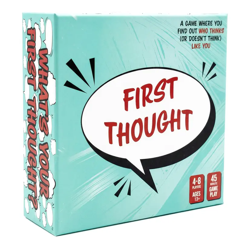 FIRST THOUGHT Family Board Game | The Hilarious Quick-Thinking Party Game | Family-Friendly Board Game | Great for Game Nights | Easy to Learn & Play Anywhere | Perfect for 4-8 Players