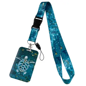 Turtle Pattern Lanyard for Key Neck Strap Women Card ID Badge Holder Key Chain Key Holder Keyring Accessories Holiday Gift