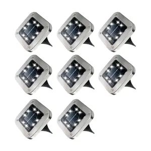Bell & Howell 8 LED Outdoor Solar Powered Squar e Disk Lights