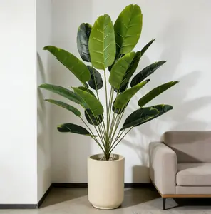 EverGlow Artificial Traveler's Palm Tree Faux Bird of Paradise Plant Moving Season Clearance Minimalist Nordic Home Decor Tall Fake Potted Banana Leaf Tree Real Touch for Living Room Office Corner Aesthetic