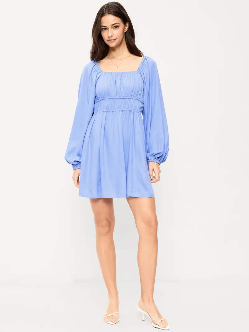 blue spaghetti strap dress Wedtrend Women Dusty Blue Long Prom Dress Corset A Line Spaghetti Straps  Wedding Guest Dress With Criss Cross Back – WEDTREND main image 1