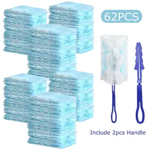 31/62pcs Disposable Duster Refills With Handles Electrostatic Duster Cloths Replacement Effortless Dust Removal For Electronics Furniture Blinds Ceiling Fans Home Dust Cleaning Accessories Gloves 31Pcs Set