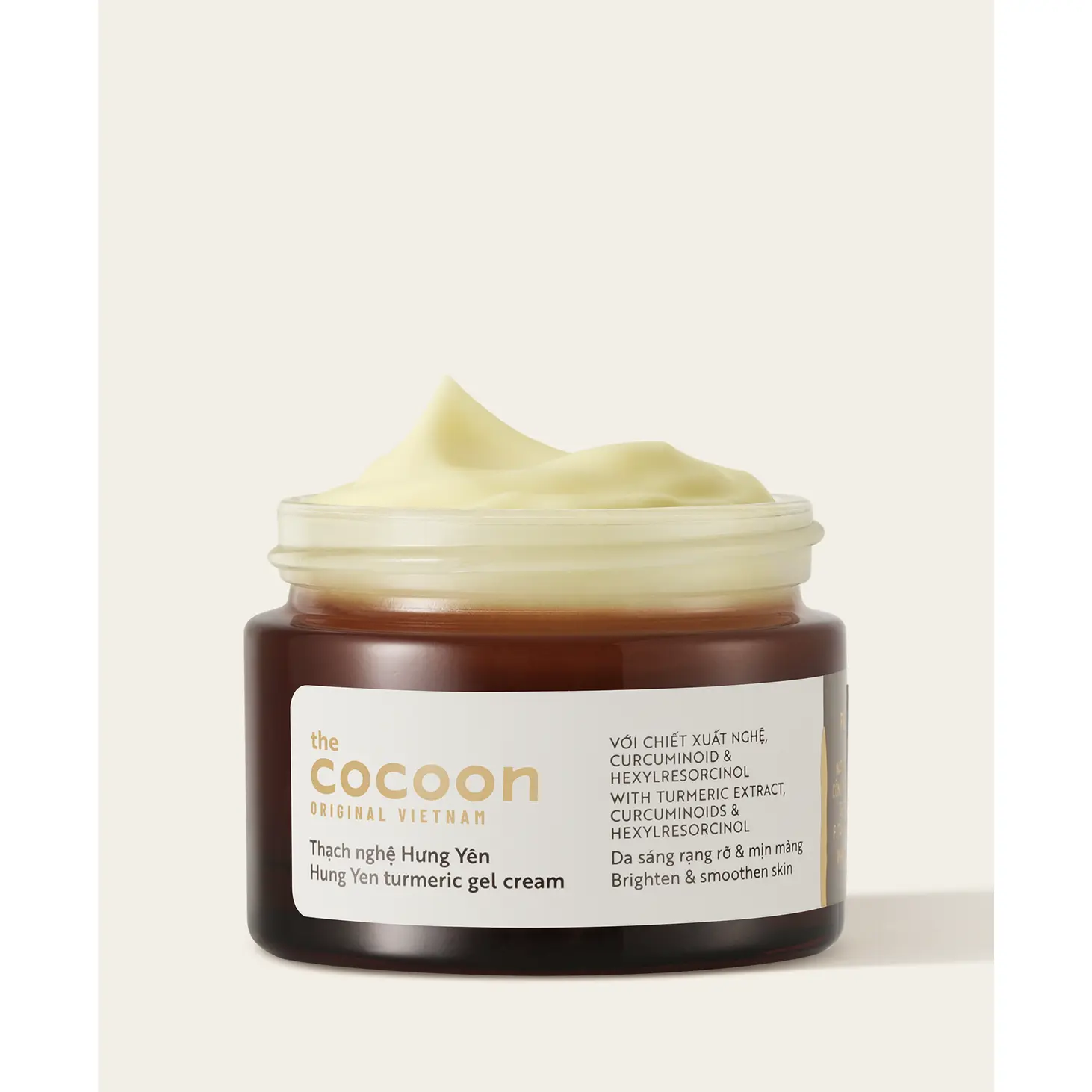 Cocoon Vietnam Hung Yen Turmeric Gel Cream 100% Vegan for Radiant Skin Brightening Exfoliating Moisturizing & Deep Repair with Turmeric Extract - Moisturizers