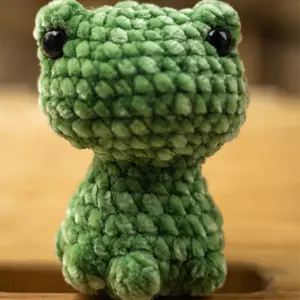 Handmade Crocheted Frog Pop-it Plush Fidget Toy