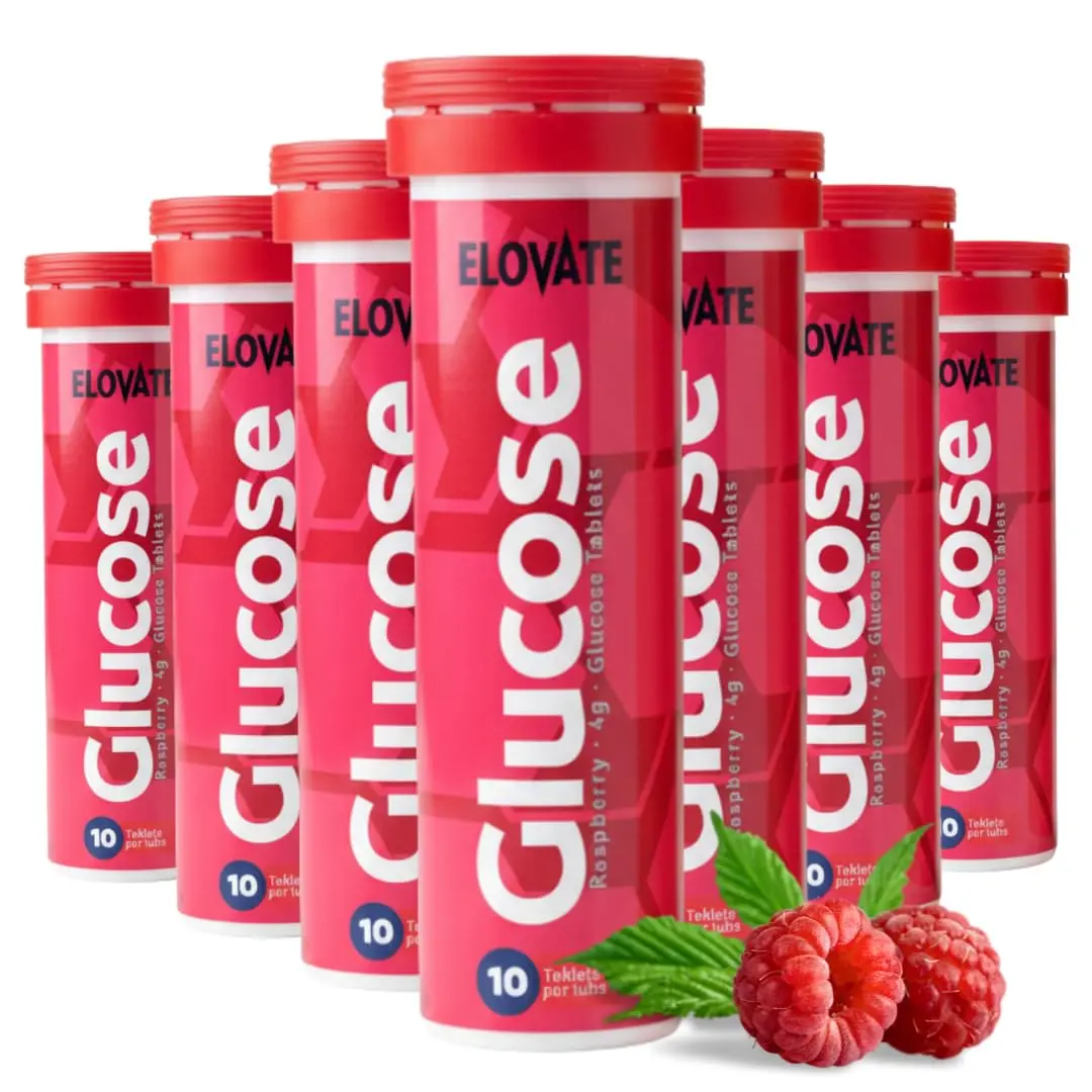 ELOVATE Fast Acting Glucose Tablets – 4g Each, Raspberry – Gluten Free, Fat Free, 1 Count (Pack of 80) – Quick Dissolving Energy Supplement
