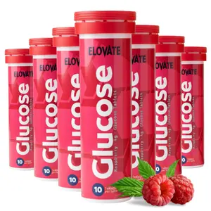 ELOVATE Fast Acting Glucose Tablets – 4g Each, Raspberry – Gluten Free, Fat Free, 1 Count (Pack of 80) – Quick Dissolving Energy Supplement