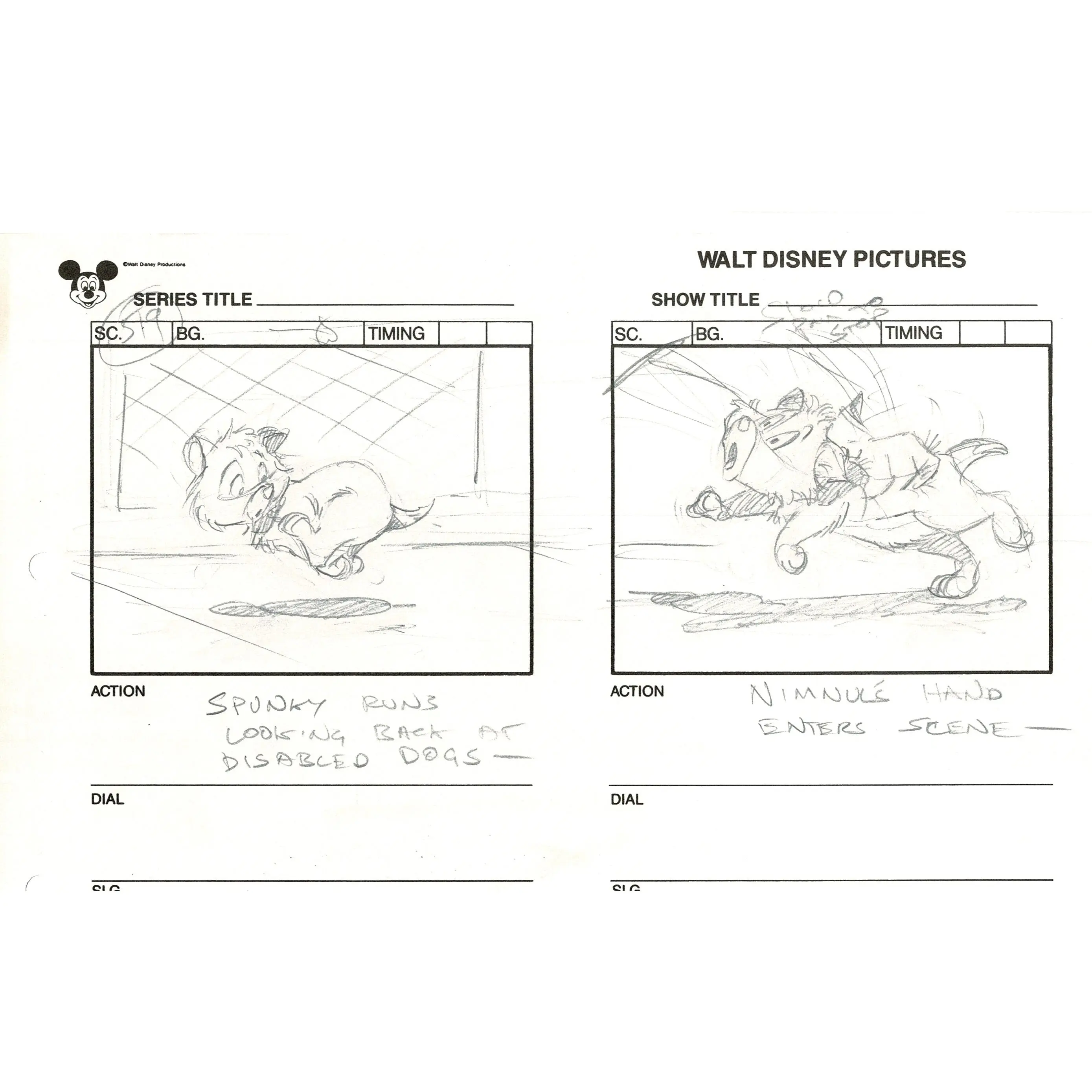 Chip n Dale Rescue Rangers Original Production Animation Storyboard Walt Disney FIRST EPISODE 1988 A139