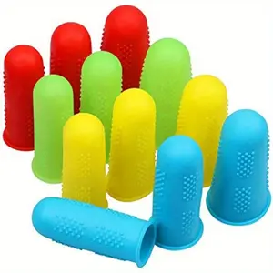 Silicone Finger Protector for Hot Glue Gun, 12pcs/set Heat Resistant Finger Guard, Craft Safety Cap for Scrapbooking, Sewing, Wax, Party Supplies