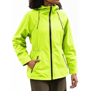 Lannew Womens Rain Jackets Lightweight Waterproof Raincoat Windbreaker Hooded Trench Coats with Pockets Cycling Bike Jacket