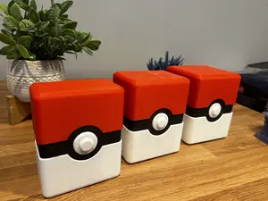Pokémon Card Storage Case - 3D Printed Pokémon Card Organizer | Pokeball Card Box For Toploader Trading Card Sleeves 300+ Cards Gift Decor