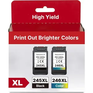 245XL Ink  Replacement for  245XL 246XL Combo Pack High Capacity for  Ink 245 and 246, Work with Pixma MX490 MX492 MG2522 TR4520 MG3022 MG2520 TS3100 TS3122 TS3300 (Black,Color)