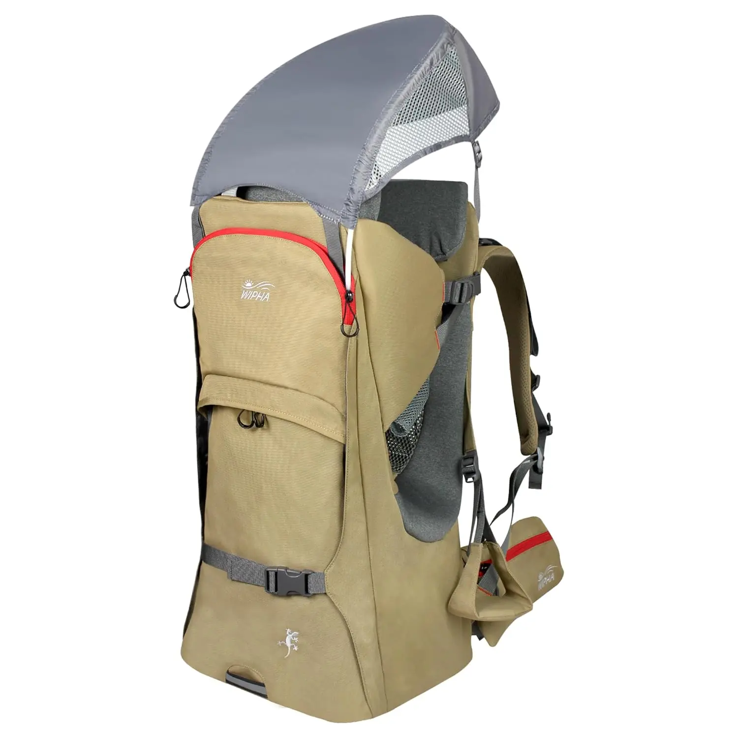 WIPHA Lightweight Backpack - Adjustable & Ergonomic Hiking Child with Sunshade, Insulated Pocket, Comfortable for Toddlers & Parents (Sand)