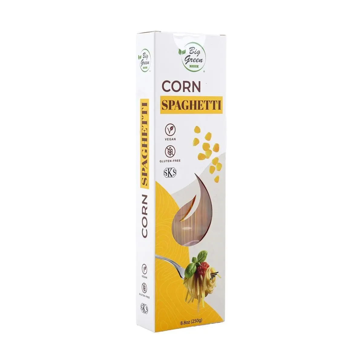 BIG GREEN Organic Corn Pasta - Gluten-Free, Vegan Fusilli Noodles (250g) - Healthy Italian Spaghetti Alternative