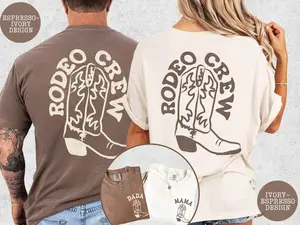 Comfort Colors First Rodeo Birthday Party Matching Family T-Shirt, Western Cowboy Cowgirl 1st Birthday Outfit, Rodeo Mama Dada Tee, Second Rodeo Crew