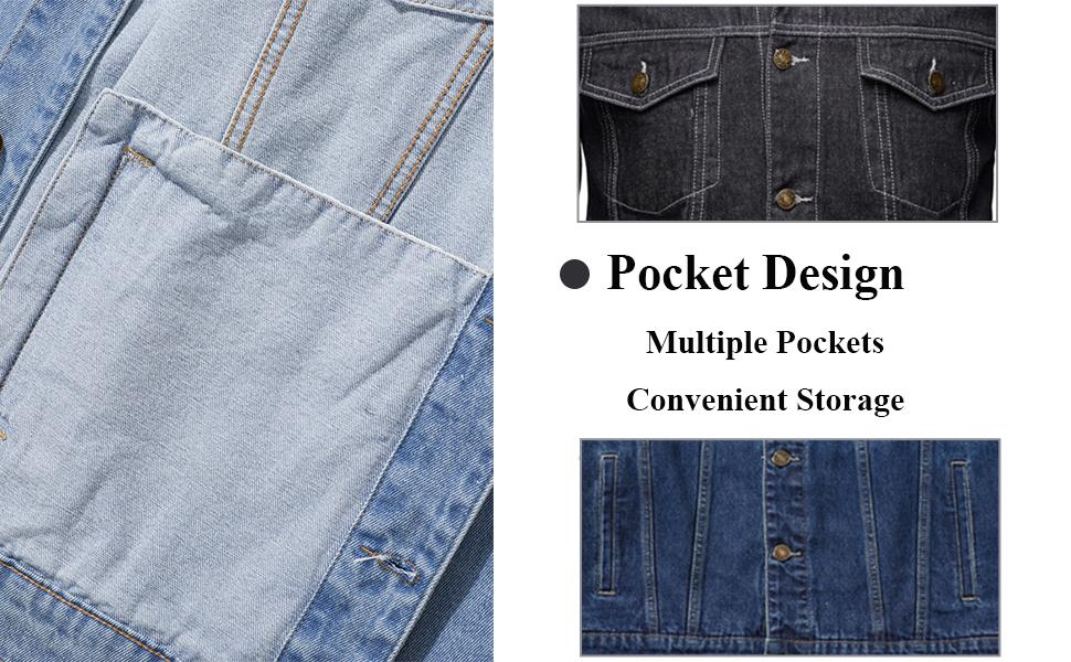 Classic Men's Denim Jacket ,Vintage Washed Cotton Blend Jean Jacket with Multi-Pockets, Regular Summer Outfits Trucker Coat for Daily Casual Streetwear
