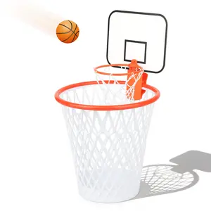 Basketball Trash Can Hoop Set (Included 1pc Garbage Bin and 2" Ball) for Boys Room Decor- Christmas Gift and Birthday Gift for Boys- Easter Basket for Dorm or Home Office, Fun Wastebasket Set