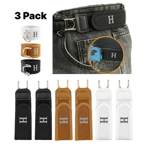 KZZ Tactical 1.5-inch Metal Hook Buckle Elastic Casual Waist Belt - Unisex Patented Invisible Buckleless Design, Soft Adjustable Waistband, Concealable Durable Athleisure Adjustable Belts