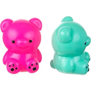 2pc Gummy Bear Squishy Fidget Toys – Magenta & Turquoise Juicy Jelly Squeeze & Stretch Sensory Stress Relief Toys | Fun Sticky Squish Gift Set for Kids & Toddlers – So Fun