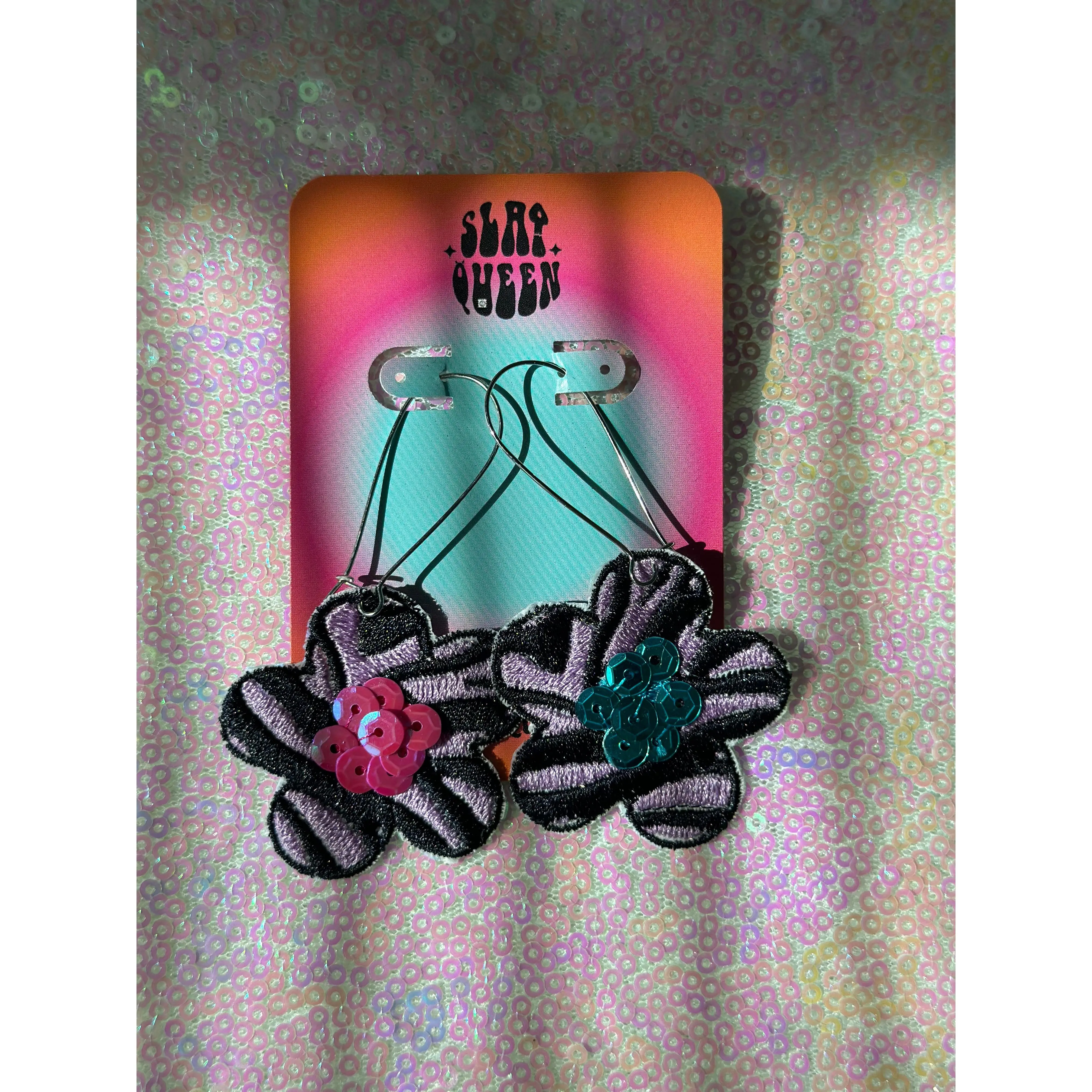 Sequin Flower Earrings