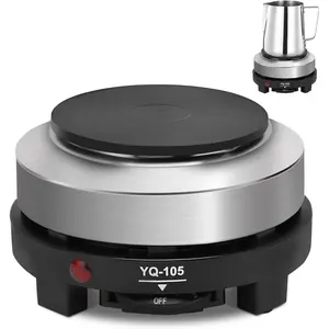 500 Watt Hot Plate, Portable 500W  Hot Plate,  Camping Stove Low Watt, Single Burner, for Milk Water Coffee Heating ( Plug)