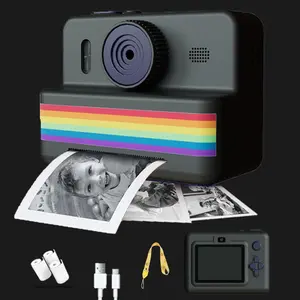 Instant Print Camera, Digital Camera, 1 Count Portable Photo Prints Camera with 3 Rolls Photo Paper, Birthday Gift for Girls Boys