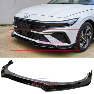 FITS 2024+ HYUNDAI ELANTRA GLOSSY BLACK V STYLE 3PCS FRONT BUMPER LIP SPLITTER