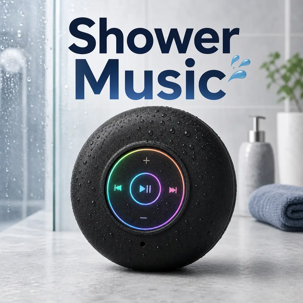 【I Use It Shower】With RGB Light Shower Speaker! Portable IPX4 Waterproof, Hands-Free Speakerphone. Rechargeable Using , Wireless Stereo For Beach, Shower & Home Audio