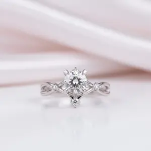 Round Cut 18k Infinity Diamond Option Engagement Ring