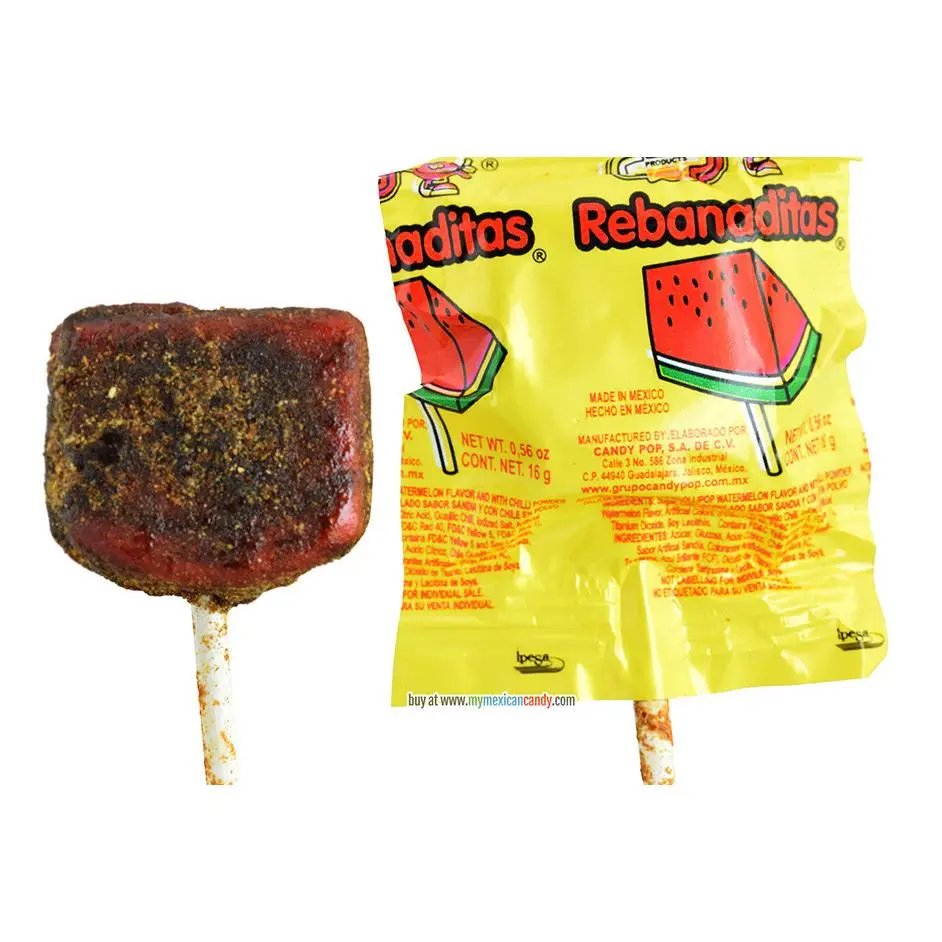 Rebanaditas "Con Chile" Spicy Watermelon lollipop - Bag of 40 pieces