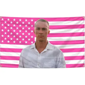 Drew Starkey Pink 3x5 ft Outdoor Vivid Color Polyester Statement Flags UV Fade Resistant Fly Breeze House Garden Sign with Brass Grommets