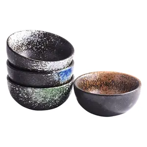Set of 4 Small Ceramic Bowls, Multicolor Baking & Condiment Containers, Durable Kitchen Utensils for Cooking & Serving, Dinnerware Sets, Nesting Salad Bowls