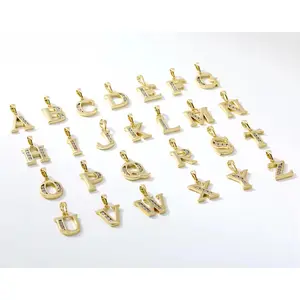 Initial Capital Letter 14K Gold Plated Pendant