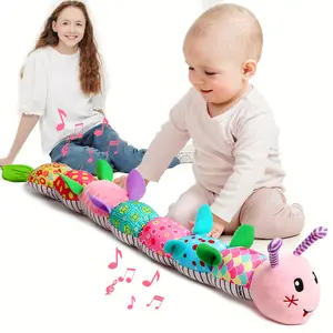 Newborn Baby Girl Gift Toys,Infant Tummy Time Toys,Musical Stuffed Animal with Multi-Sensory Crinkle, Rattle and Textures,Baby Boy Girl Gifts,Pink Cute Play