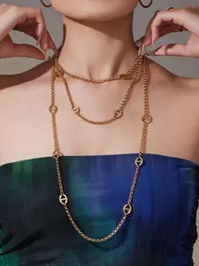 Elegant Pig Nose Rhinestone Sweater Chain Necklace, Fashionable Long Jewelry for Women, Perfect Gift for Family & Friends