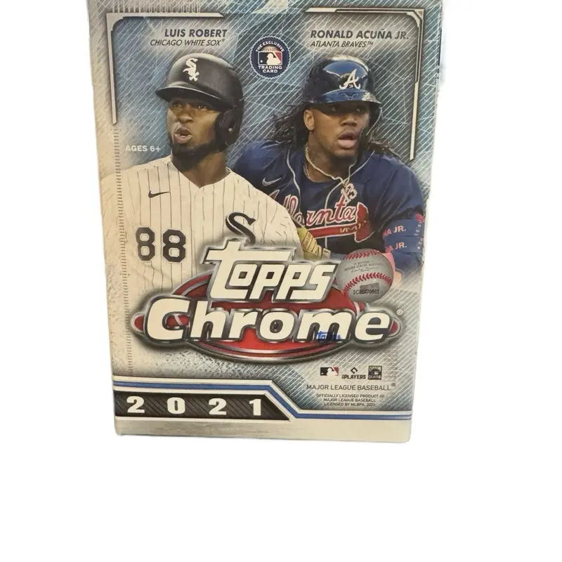 Topps Chrome 2021 Major League Baseball Factory Sealed Trading Card Pack Featuring Luis Robert & Ronald Acuna Jr.