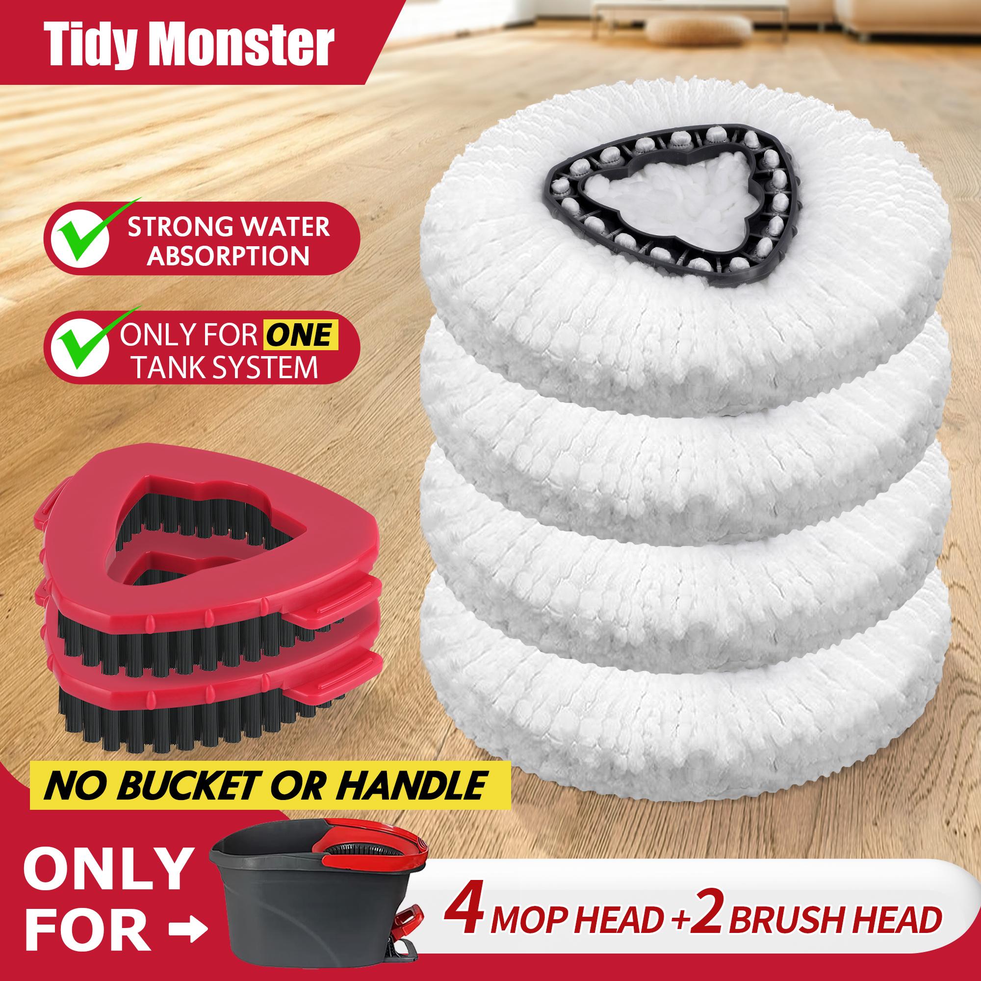 Mop Head & Scrub Brush Refill For O-Cedar EasyWring 1 Tank System Only. Bucket & Handle NOT Included. Perfect Suitable C