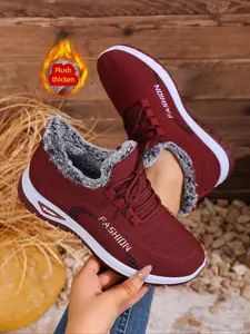 Fashion Sport Shoes, fashion walking sneakers, Warm Lined Inner, Breathable Anti-Slip Sole, Lightweight Versatile for Young People, Trendy Walking Shoes, Fall Winter Trend
