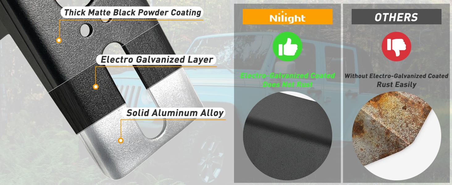 Nilight Upper Windshield Frame Mounting Bracket A-pillar Mounts for 52 Inch Light Bar and LED Pod Lamp on Wrangler JK 2007 2008 2009 2010 2011 2012 2013 2014 2015 2016 2017 2018